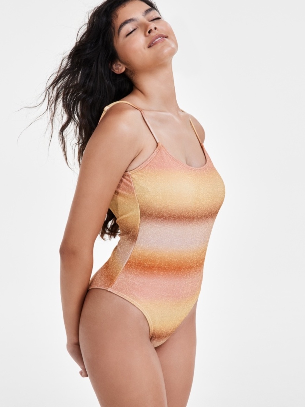 Cotton on Women's Glitter Ombre Scoop Neck One Piece Swimsuit - Sierra Ombre Sun